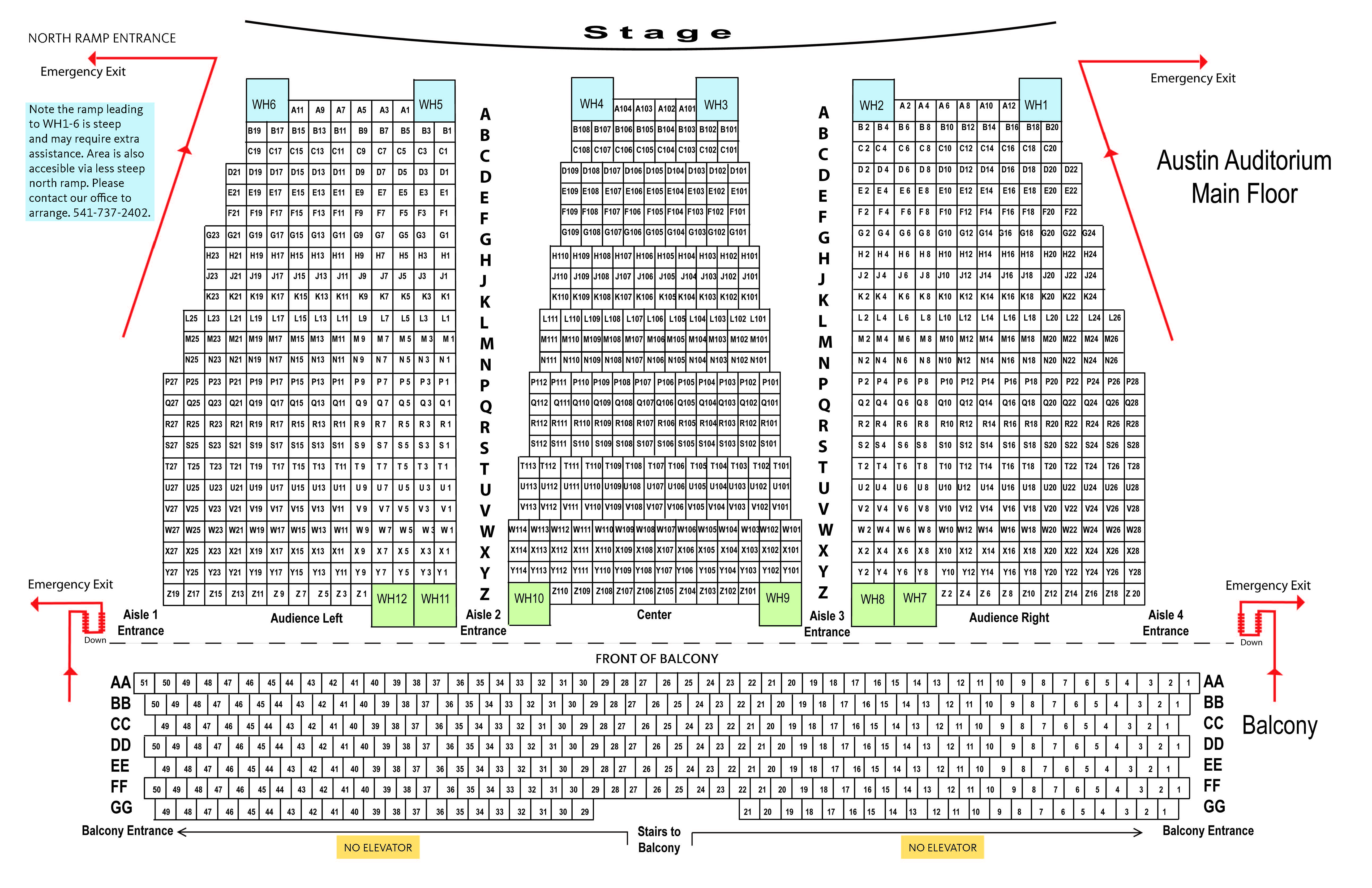 Austin Auditorium seating plan